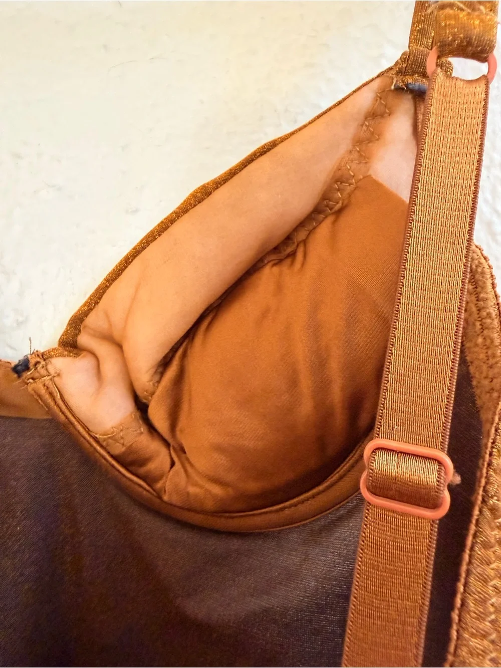 Victoria’s Secret brown cami slip with built in bra